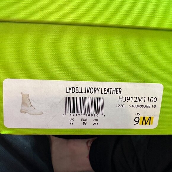 Sam Edelman Lydell Ivory Leather Combat Boots Lug Sole Size 9M NWB Chic Fall - Picture 11 of 13